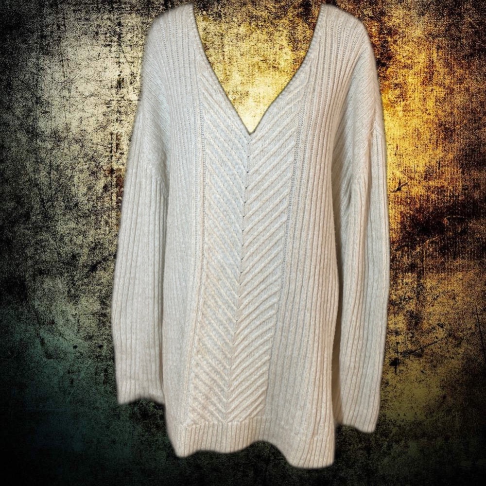 V Neck Ribbed Sweater